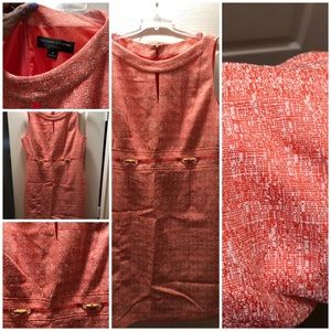 Coral and White sleeveless Tahari dress size 14